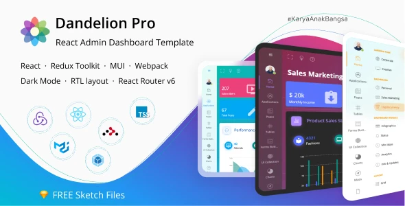 Dandelion Pro – React Admin Dashboard Template